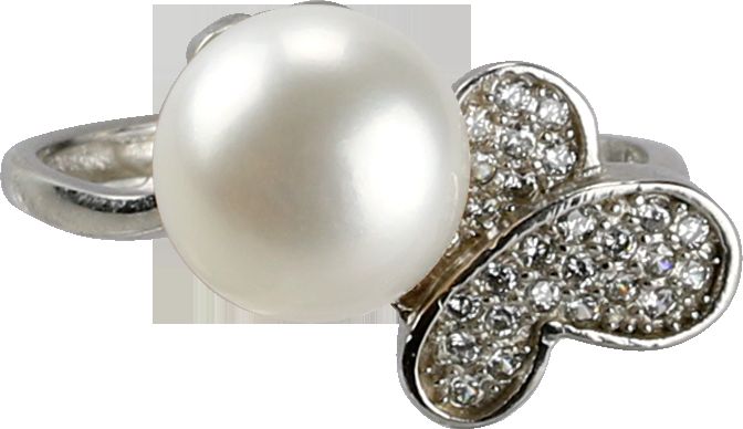 天然珍珠戒指（白色）