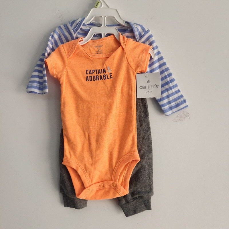 Carter`s 55-61厘米 婴儿连体服 裤子 衣服 3件套装