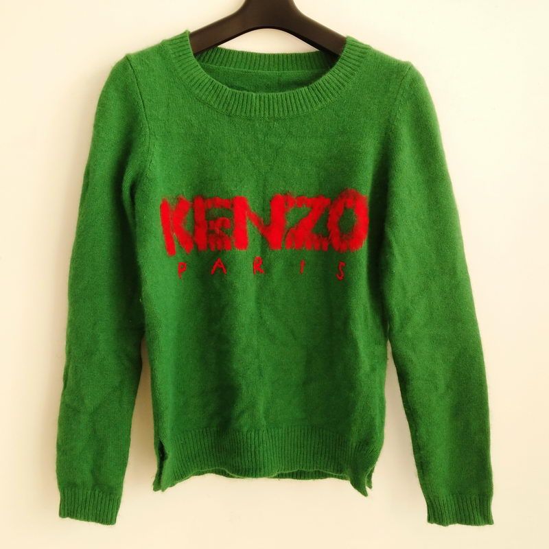女款160-165 法国KENZO 绿色羊绒衫 绿色 100%cashmere 无吊牌