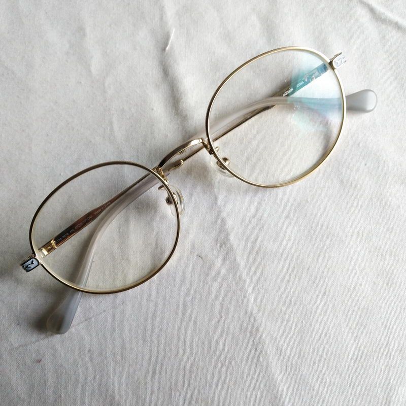 二手JINS眼镜日本Moomin款金属镜架 带有度数镜片