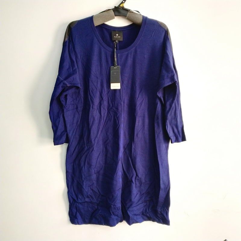 新西兰SABINE深蓝色 纯羊毛 长套衫 M码 约165-170